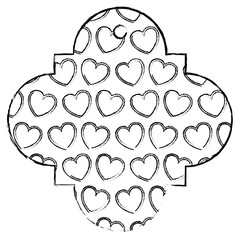 elegant frame with hearts pattern background vector illustration design