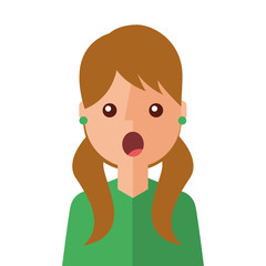 surprised young woman avatar character vector illustration design