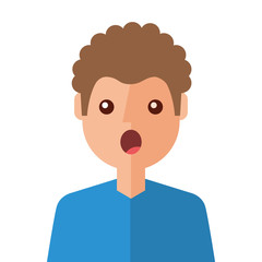 surprised young man avatar character vector illustration design