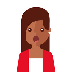 Obraz premium surprised young woman avatar character vector illustration design