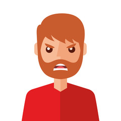 angry young man avatar character vector illustration design