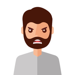 angry young man avatar character vector illustration design