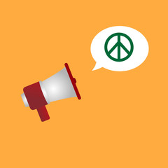 megaphone talks about world peace