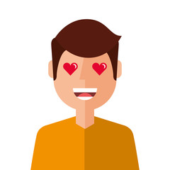 lovely young man avatar character vector illustration design