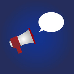 megaphone with speech balloon