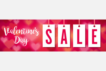 Valentines Day Sale Hang Tag Banner Vector Illustration 1