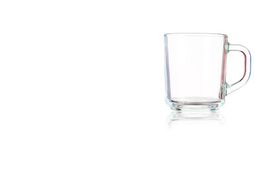 Empty glass mug.