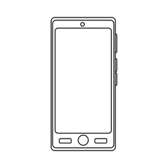 smartphone with blank screen icon image vector llustration design  black line