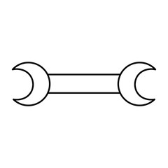wrench tool icon image vector llustration design  black line