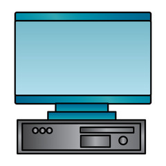 computer monitor with cpu monitor icon image vector llustration design 