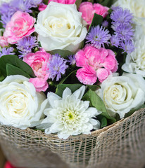 wedding bouquet with rose bush