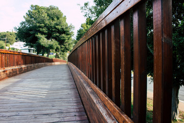 Obraz premium Bridge. Wooden bridge. Estepona, Costa del Sol, Andalusia, Spain.