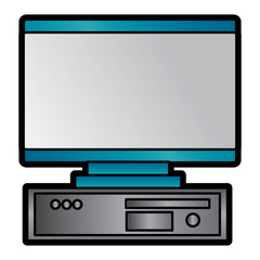 computer monitor with cpu monitor icon image vector llustration design 