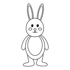 rabbit or bunny icon image vector illustration design  black line