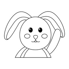 rabbit or bunny icon image vector illustration design  black line