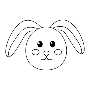 rabbit or bunny icon image vector illustration design  black line