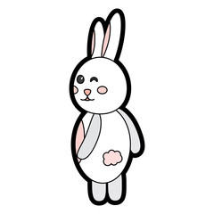 rabbit or bunny wink icon image vector illustration design 