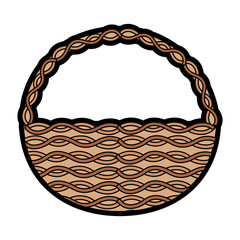 wicker basket icon image vector illustration design 
