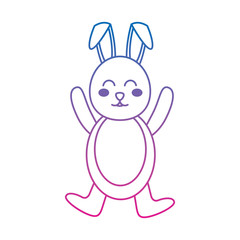 rabbit or bunny icon image vector illustration design  blue to purple line