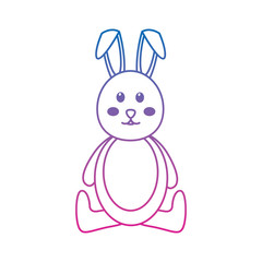 rabbit or bunny icon image vector illustration design  blue to purple line