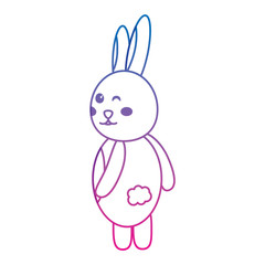 rabbit or bunny wink icon image vector illustration design  blue to purple line
