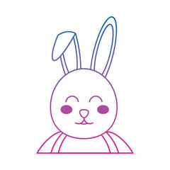 rabbit or bunny icon image vector illustration design  blue to purple line