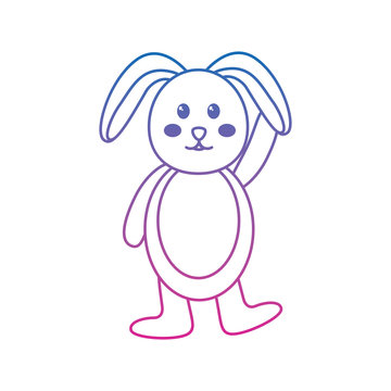 rabbit or bunny icon image vector illustration design  blue to purple line