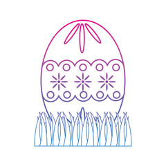 easter decorated egg icon image vector illustration design  blue to purple line