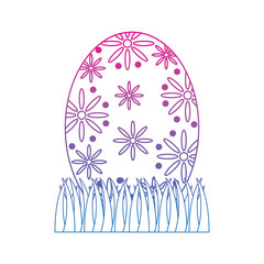 easter decorated egg icon image vector illustration design  blue to purple line
