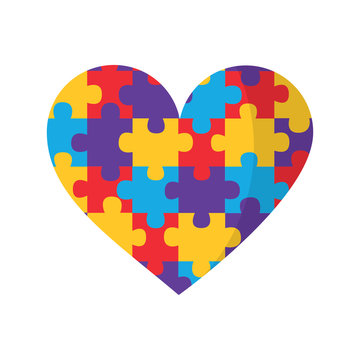 puzzle pieces heart love icon image vector illustration design 