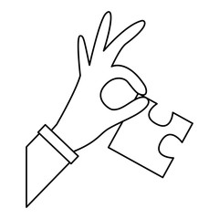 Obraz premium puzzle pieces and hand icon image vector illustration design 