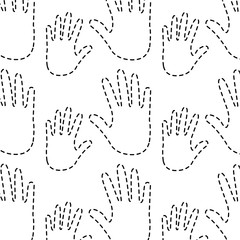 open hand icon image vector illustration design  black dotted line