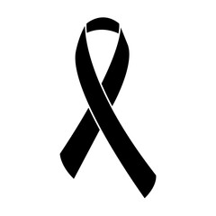 awareness ribbon icon image vector illustration design  black and white