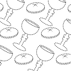 chalice bread christian catholic paraphernalia  icon image vector illustration design  black dotted line