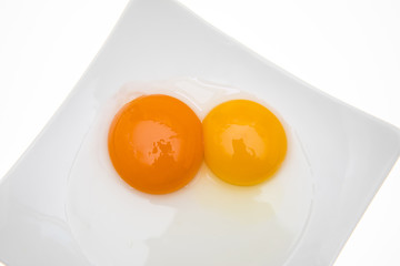 Duck egg yolk and hen egg yolk