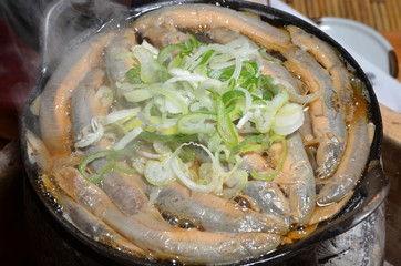 Japanese cuisine - Dozeu nabe - Loach hot pot 
