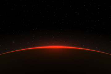 Fototapeta na wymiar Planet earth sunrise. Globe Horizon atmosphere