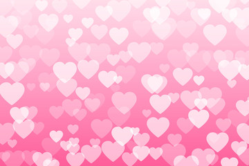 Heart confetti of Valentines petals falling on transparent background.
