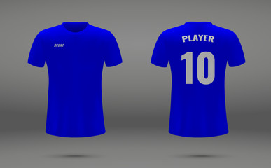 Realistic soccer jersey, t-shirt, uniform template for football club