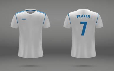 Realistic soccer jersey, t-shirt, uniform template for football club