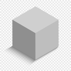 Fototapeta premium white cube with a perspective. 3d box model with a shadow