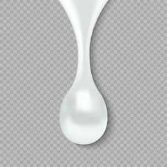 drop of milk isolated on transparent background