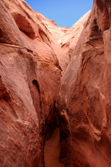abstract of sandstone red rock slot canyon southern utah desert