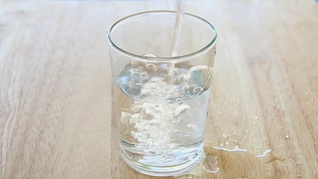 pouring  water  into the glass