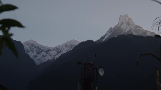 Himalayan Mountains with Reception Tower in Foreground.