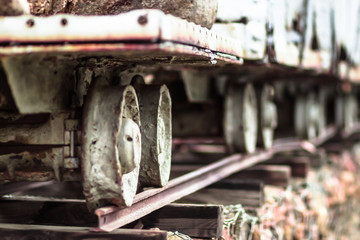 Old metal gold mining cart