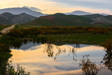 A small lake in the mountains