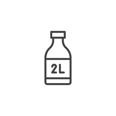 Two liter bottle line icon, outline vector sign, linear style pictogram isolated on white. Symbol, logo illustration. Editable stroke