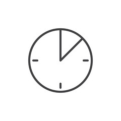 10 minute time line icon, outline vector sign, linear style pictogram isolated on white. Timer clock symbol, logo illustration. Editable stroke