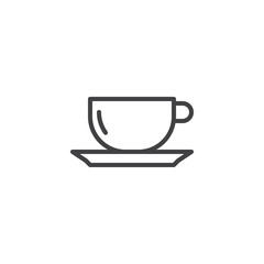 Cup of tea line icon, outline vector sign, linear style pictogram isolated on white. Coffee cup symbol, logo illustration. Editable stroke